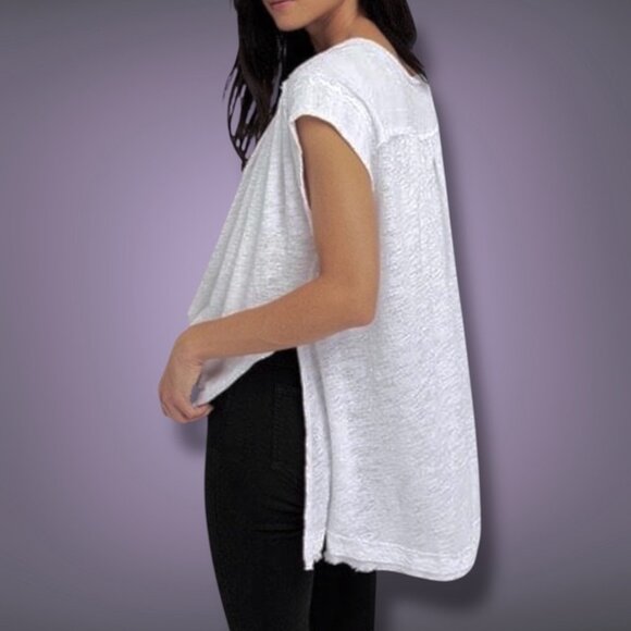 FREE PEOPLE Aster Henley Top in White NWT - Picture 2 of 9